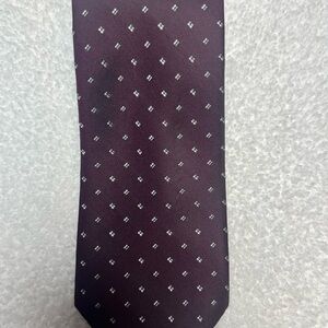 Michael Kors Burgundy Tie with Silver Pattern